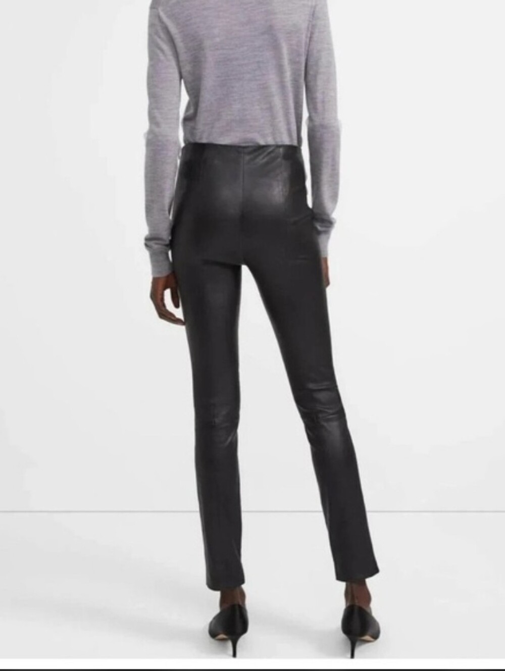 NWOT THEORY Skinny Lamb Leather Pants Size 2 - Picture 2 of 12